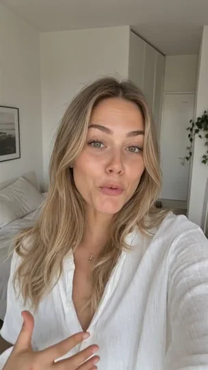 AI presenter in a white shirt