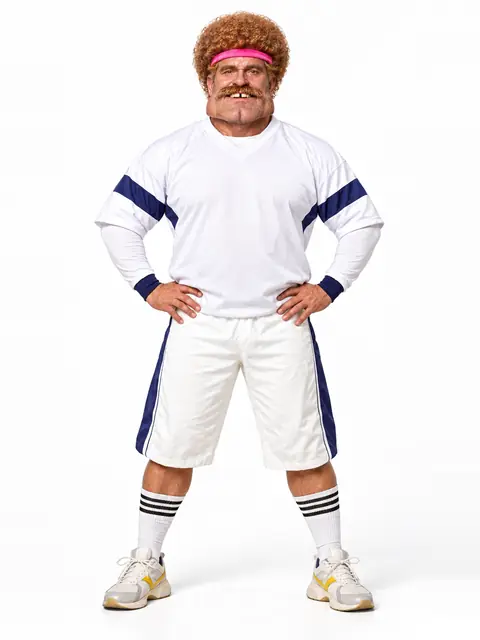 AI character in retro workout clothes